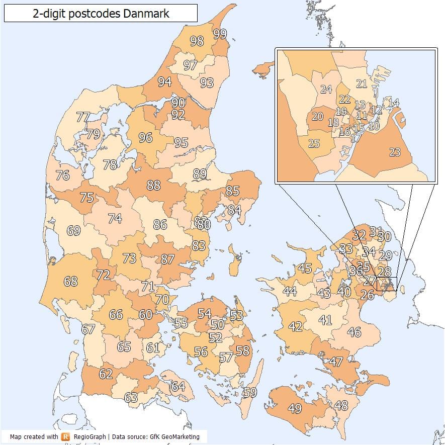 danimarca c.a.p. mappa
