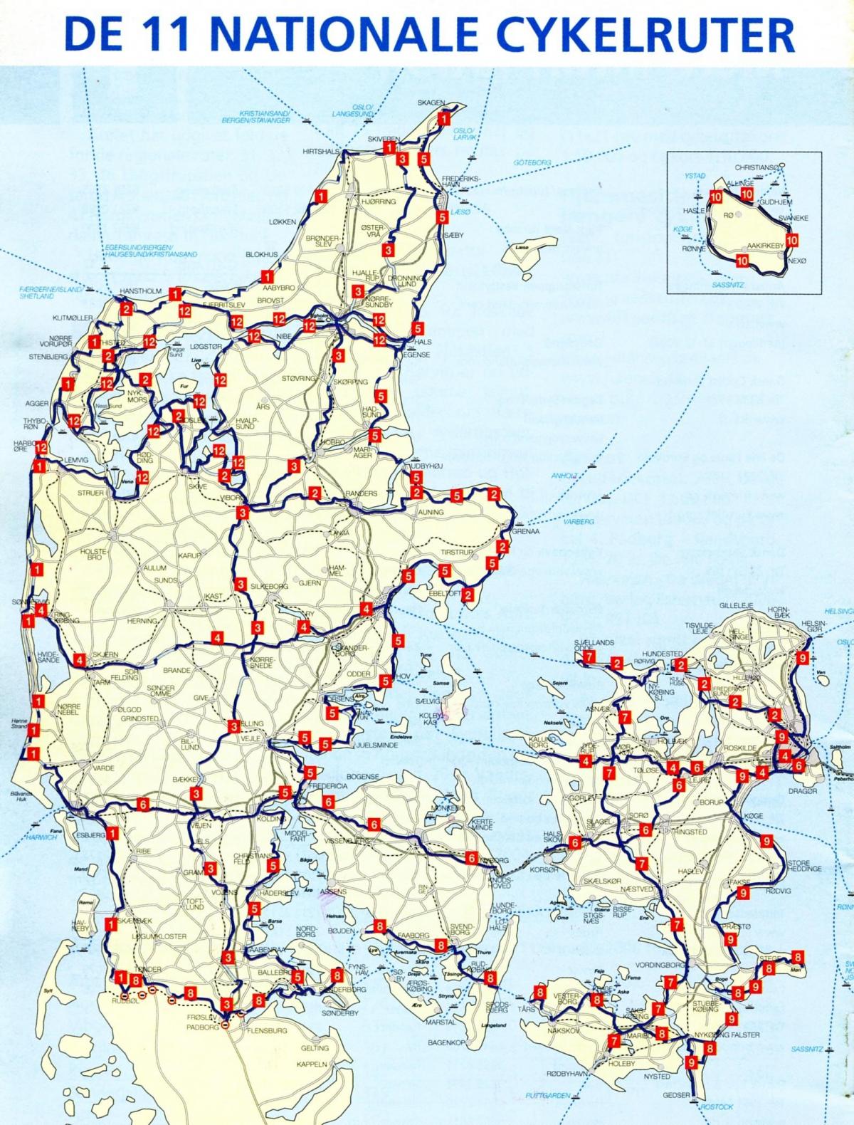 danimarca nazionale ciclabili mappa