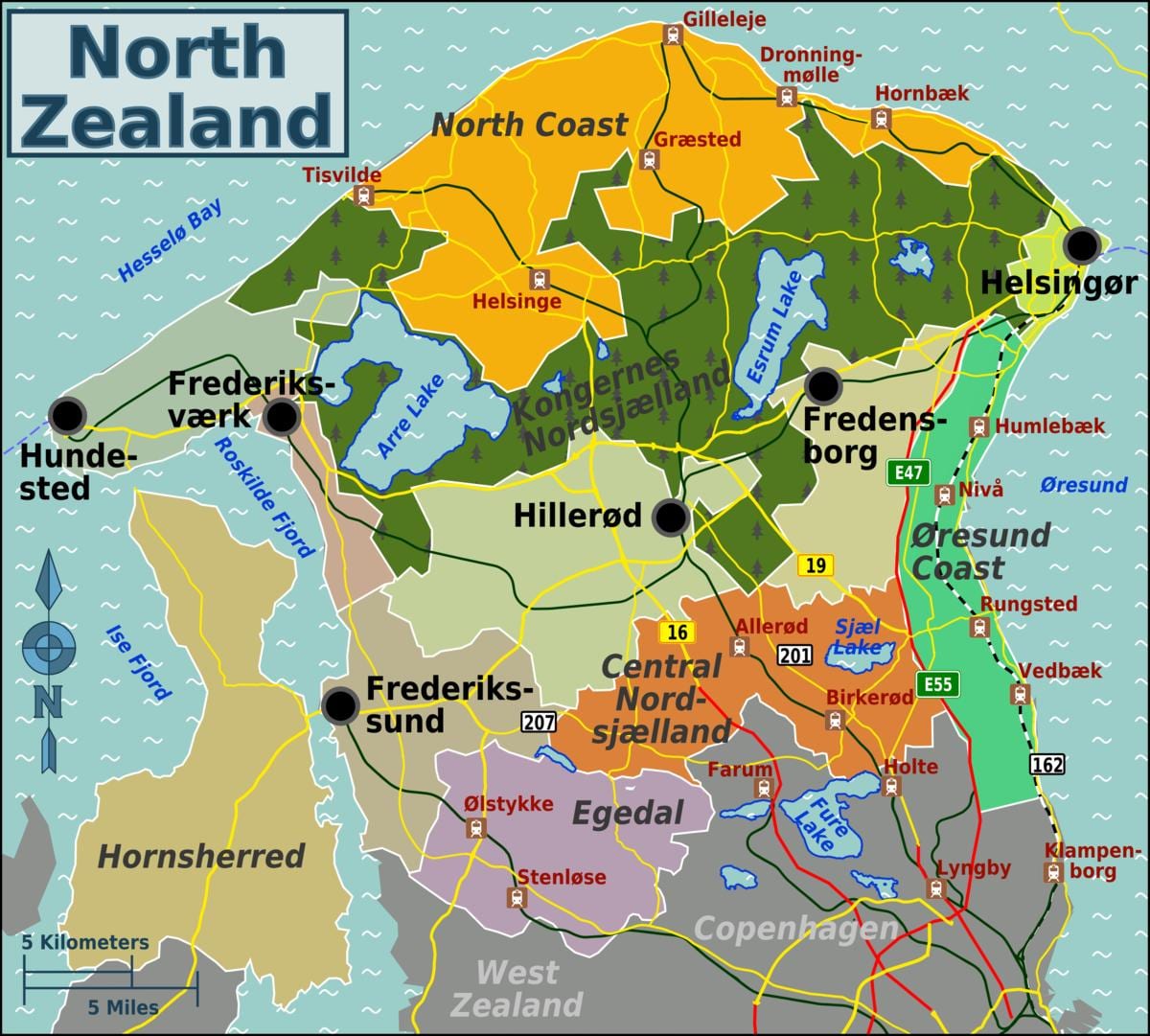 mappa zelanda, danimarca