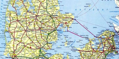 Danimarca mappa con le città