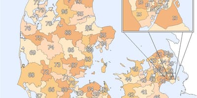 Danimarca c.a.p. mappa