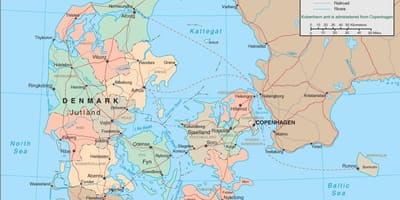Mappa della danimarca traghetto 